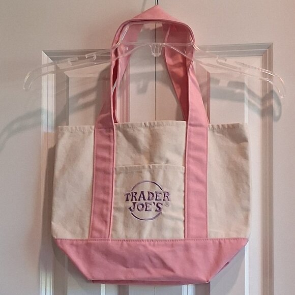 Trader Joe's Pink Pastel Mini Canvas Tote Bag - Picture 4 of 15